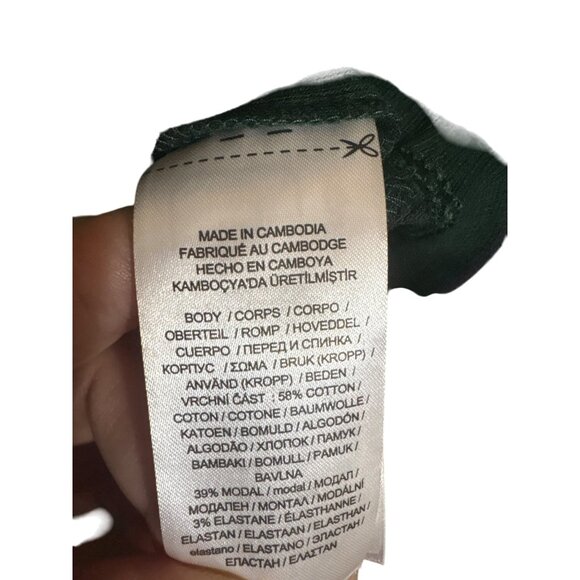 Lauren Ralph Lauren Sz 12 Green Turtleneck Midi Sweater Dress W/ Gold Button Cuf - Picture 6 of 6